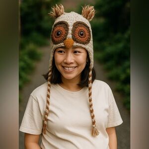Crochet Owl Alpacha Blend Owl Hat
